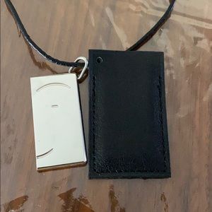 Hermès Silver 1+1 Face charm leather necklace